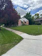 View of front of home with a front yard
