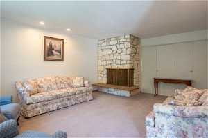 Spacious Living Room with Cozy Gas Fireplace!