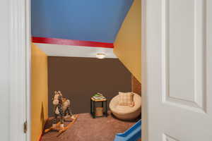 Childrens play room with chalk wall