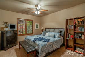 Bedroom 3 upstairs with ceiling fan