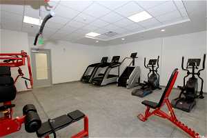 Gym with a drop ceiling