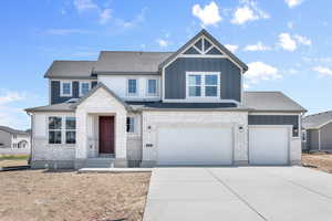 View of front facade with a garage