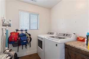 Washroom washer and dryer included