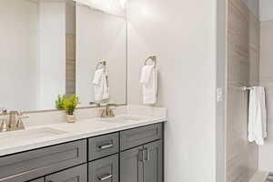 Bathroom with double sink vanity