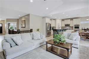 Beautiful family room open to kitchen