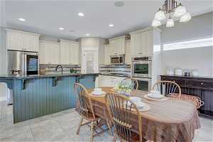 Beautiful kitchen with gas range and double wall ovens