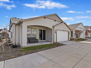 View of front facade with a garage