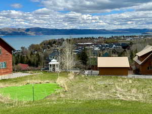 view with a water and mountain view