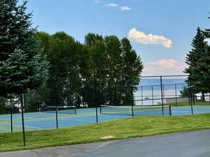 View of tennis court