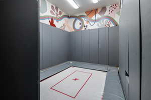 Trampoline room with hideout and slide