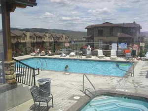 View of pool featuring a patio area