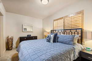 Bedroom featuring carpet floors