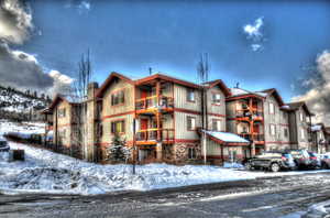 View of snow covered building