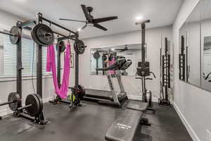 2nd of 3 basement bedrooms being used as gym