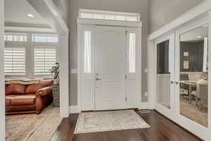 Living room and office view from entry door