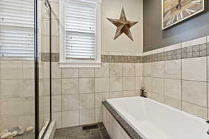 Master Bathroom extra deep soaking tub & separate shower