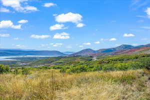 View standing on Lot 261 looking east at the Jordanelle Reservoir and Deer Valley Resort in distance