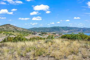 View standing on Lot 262 looking north with Skyridge and Jordanelle Reservoir in background