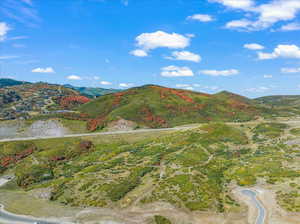 All four parcels with Deer Crest in background; A paved Skyridge cul-d-sac is shown in foreground