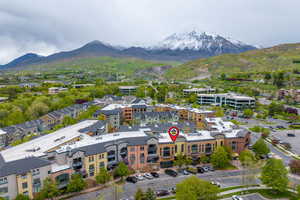 Aerial view featuring a mountain view