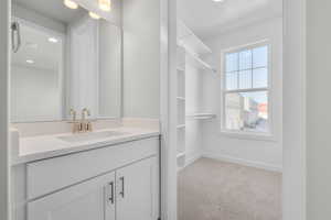 Bathroom featuring vanity