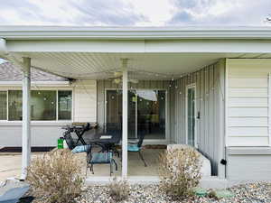 View of patio / terrace featuring ceiling fan