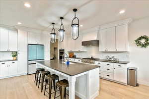 Oversized Quartz Countertop; Ample Cabinetry for Storage