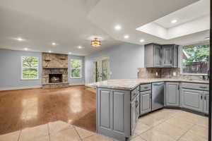 Kitchen and main floor family room