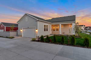 View of front of home with a garage