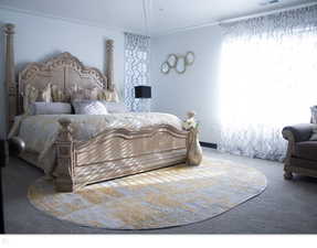 Bedroom featuring crown molding and carpet flooring