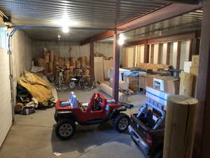 Storage area under garage