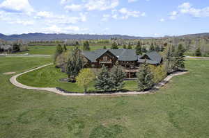 Bird's eye view featuring a mountain view