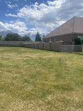 Fully fenced, block wall, cement custom wall and chainlink