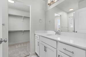 Bathroom featuring oversized vanity