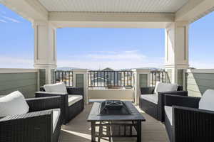 Model home - balcony with outdoor lounge area