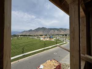 View of mountains & park from family room