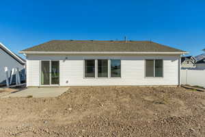 Back of house with a patio area