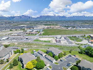 Drone / aerial view with a mountain view