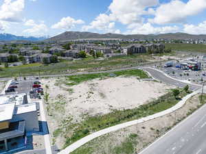 Aerial view featuring a mountain view