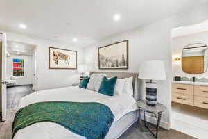 Bedroom with tile floors