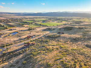 Aerial view featuring a mountain view