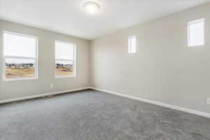 Unfurnished room with carpet flooring