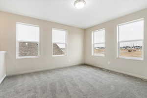 View of carpeted spare room