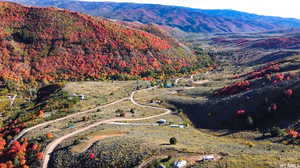 Bird's eye view featuring a mountain view