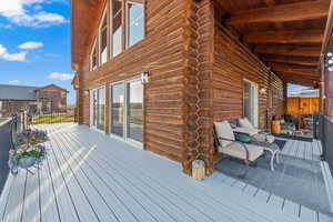 View of wooden deck