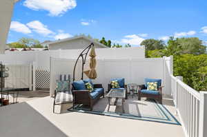 View of outdoor lounge area