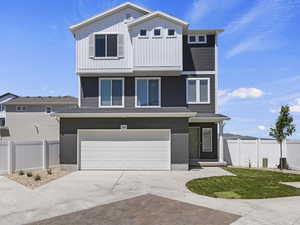 View of front of house with a garage