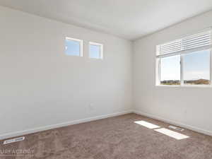 View of carpeted spare room