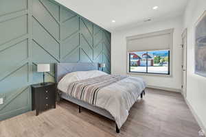 Bedroom featuring light hardwood / wood-style floors