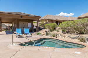 View of pool with a patio